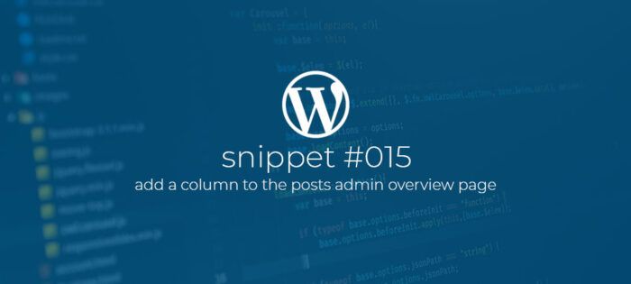 Add a column to the posts admin overview page.