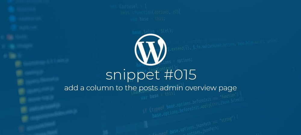 Add a column to the posts admin overview page.