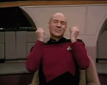 Captain Picard being happy